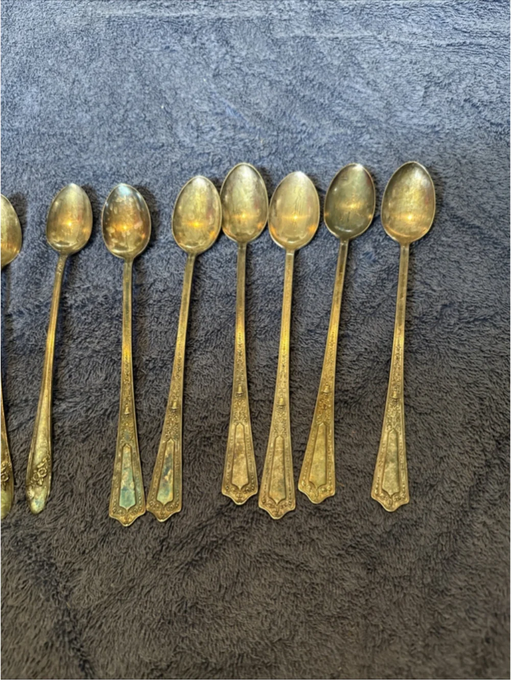 Set Of 6 Oneida Community Silverplate Tudor Iced Teaspoons +2